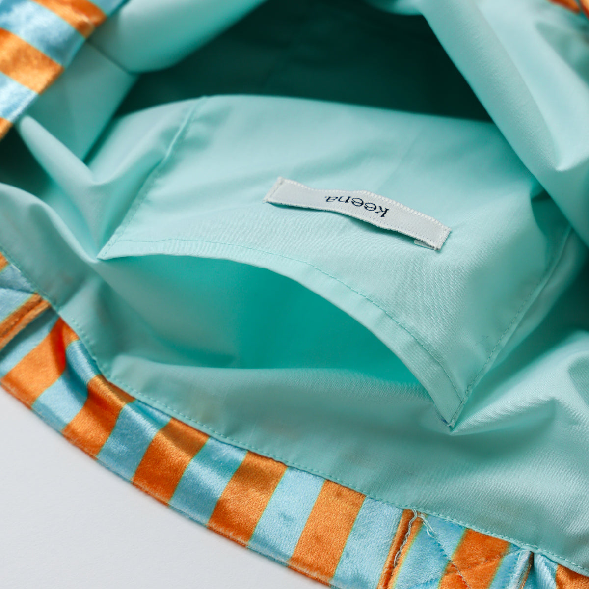 【Online limited 】printed tote bag (Orange stripe)