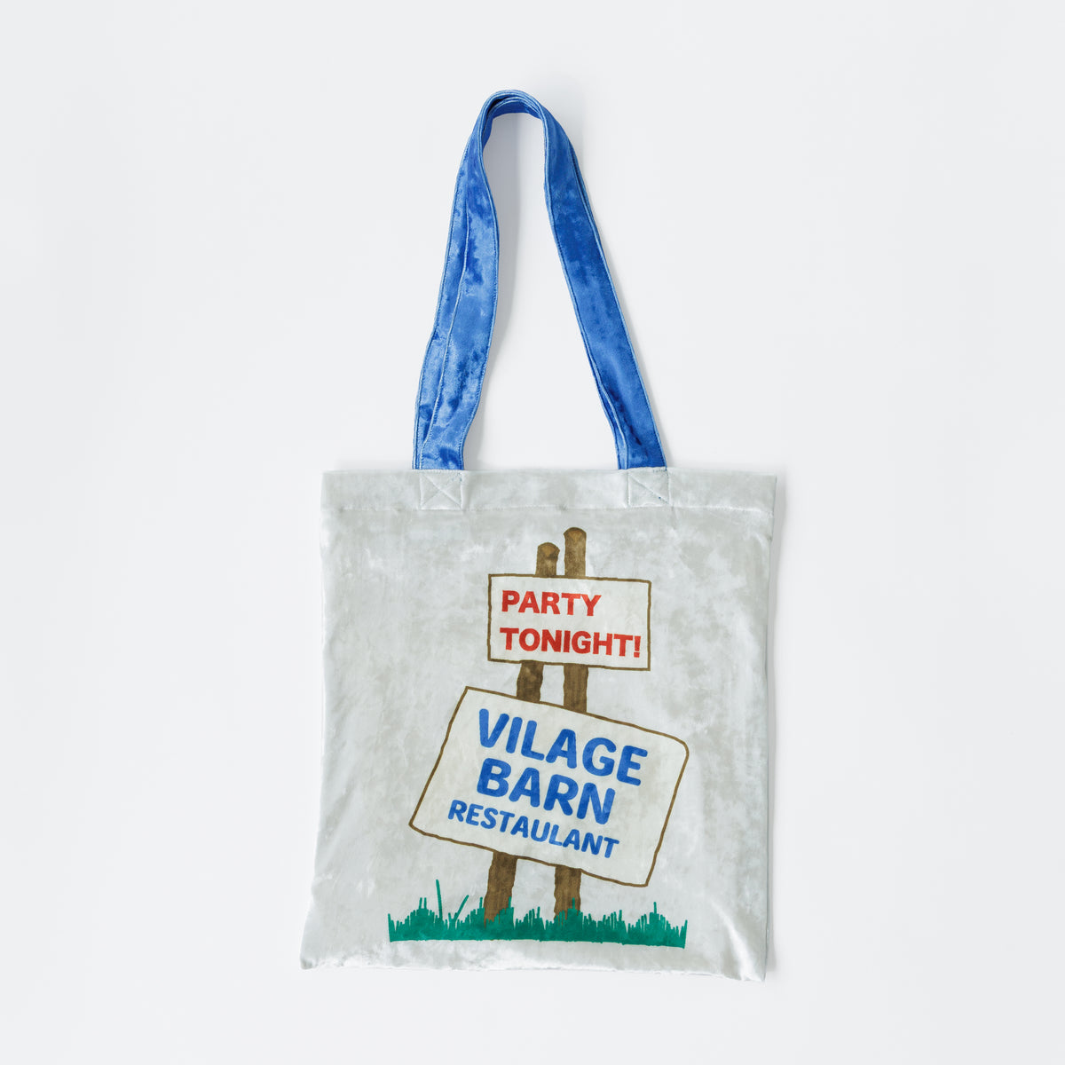 【Online limited 】printed tote bag (IVORY×BLUE)