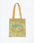【Online limited 】printed tote bag (Orange stripe)